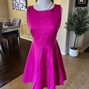Pink Fit and Flare Mini Dress for Wedding Guest